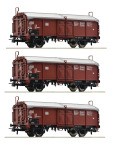 Roco 77050 - H0 - 3-tlg. Schiebedachwagen-Set, Tcs, DB, Ep. IV